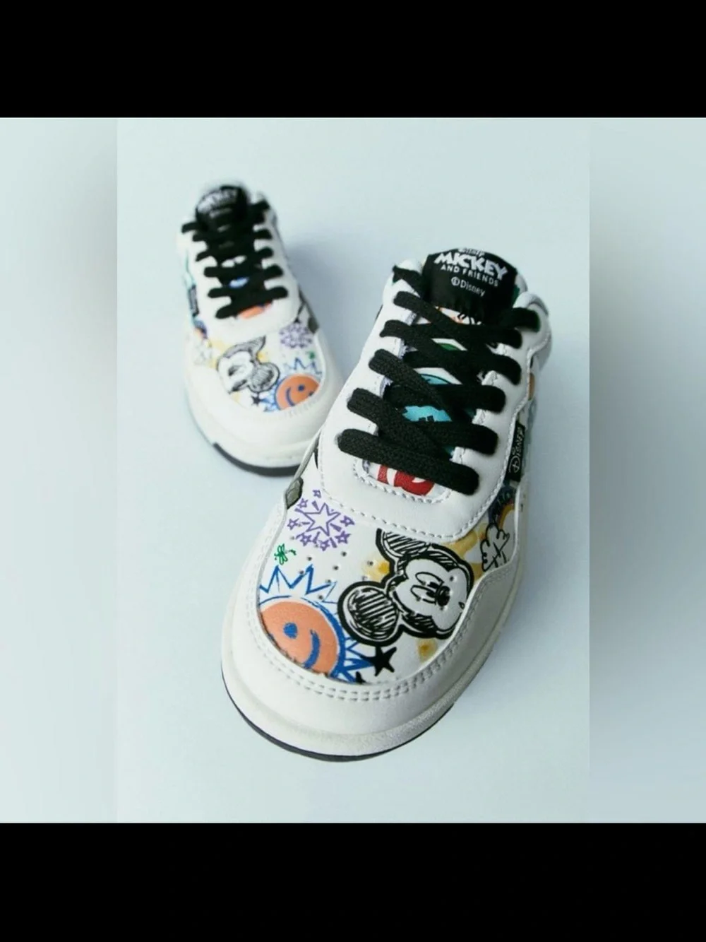 Zara Kids Mickey Mouse & Friends Graffiti Sneakers Size 31 or 13 13.5 Kids